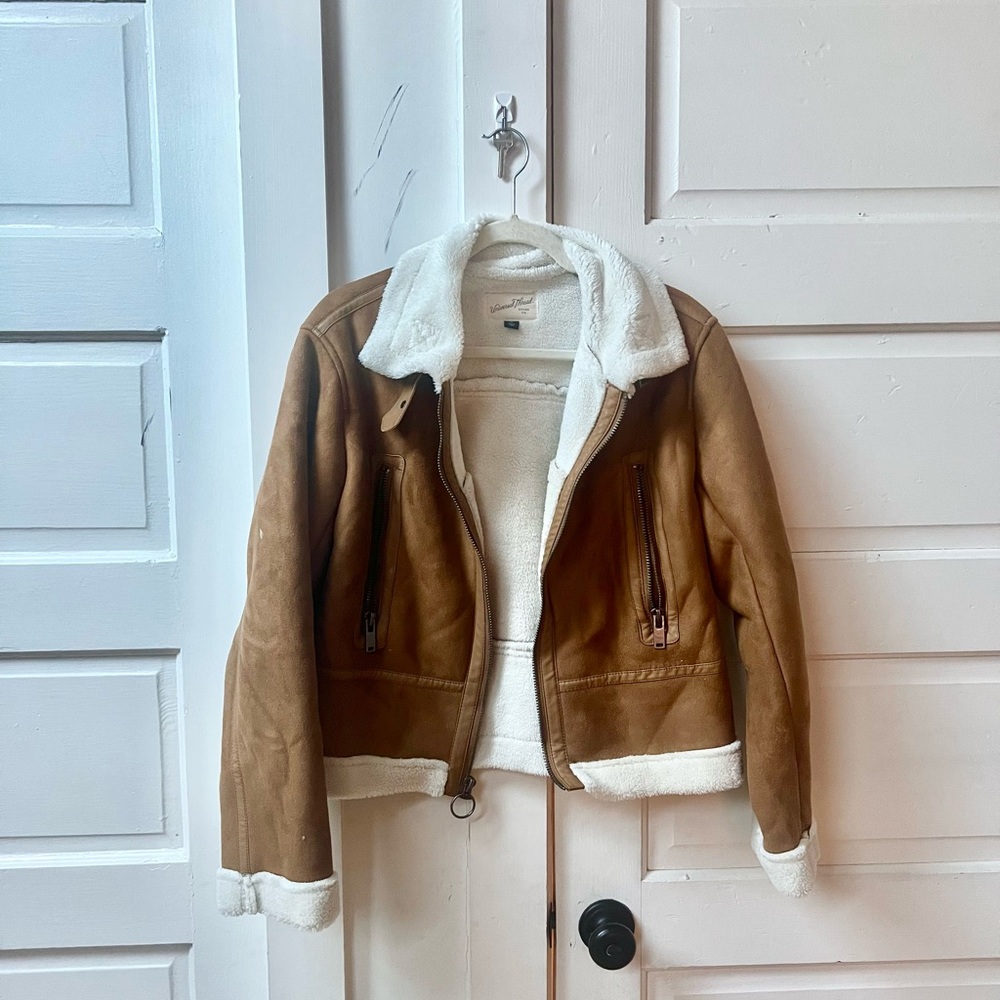 Universal Thread suede/fleece jacket | Size Medium | Brown